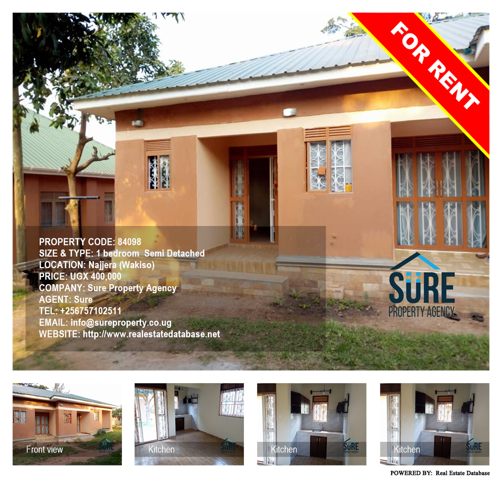 1 bedroom Semi Detached  for rent in Najjera Wakiso Uganda, code: 84098