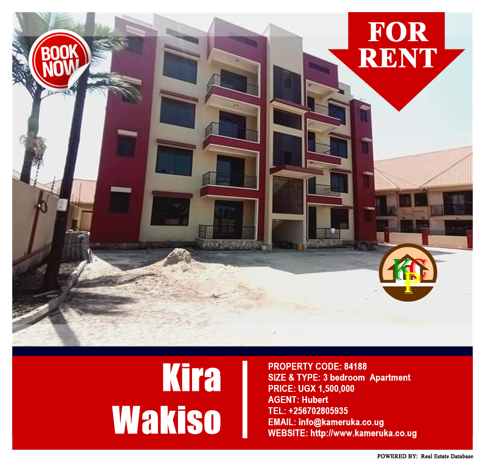 3 bedroom Apartment  for rent in Kira Wakiso Uganda, code: 84188