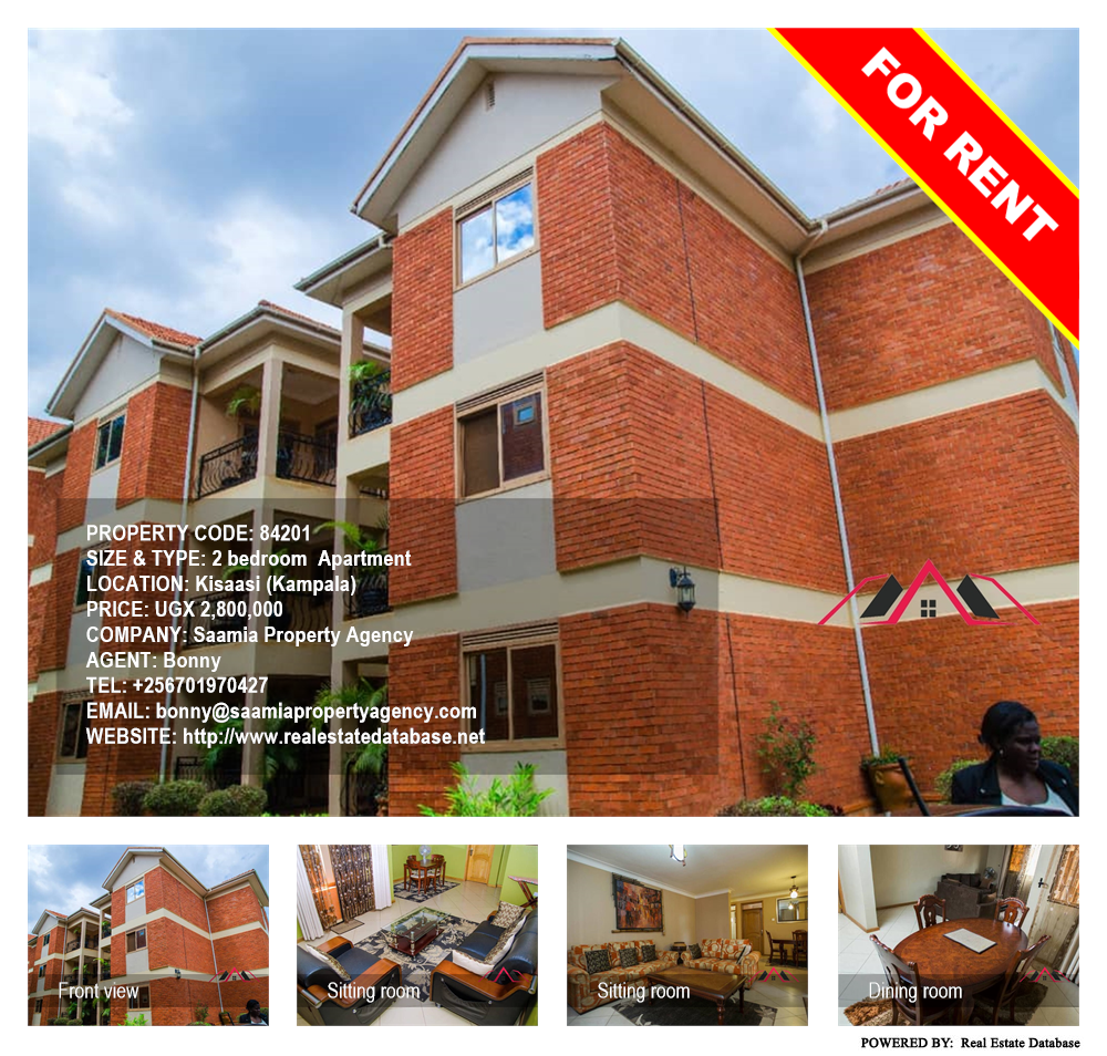 2 bedroom Apartment  for rent in Kisaasi Kampala Uganda, code: 84201