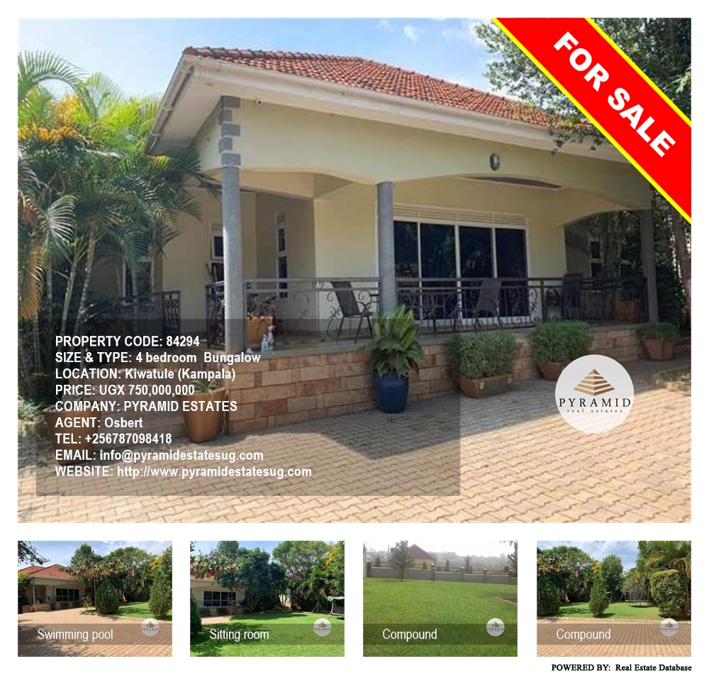 4 bedroom Bungalow  for sale in Kiwaatule Kampala Uganda, code: 84294