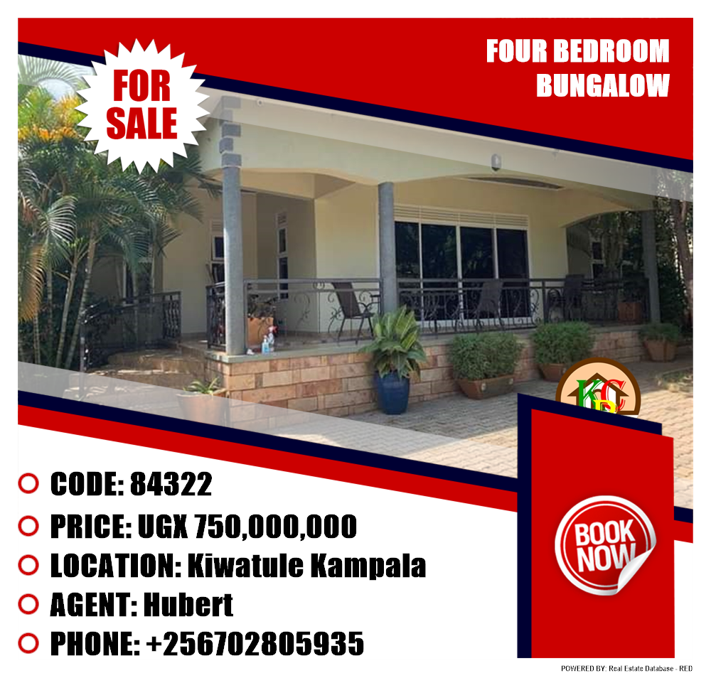 4 bedroom Bungalow  for sale in Kiwaatule Kampala Uganda, code: 84322