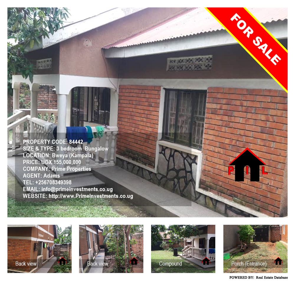 3 bedroom Bungalow  for sale in Bweya Kampala Uganda, code: 84442