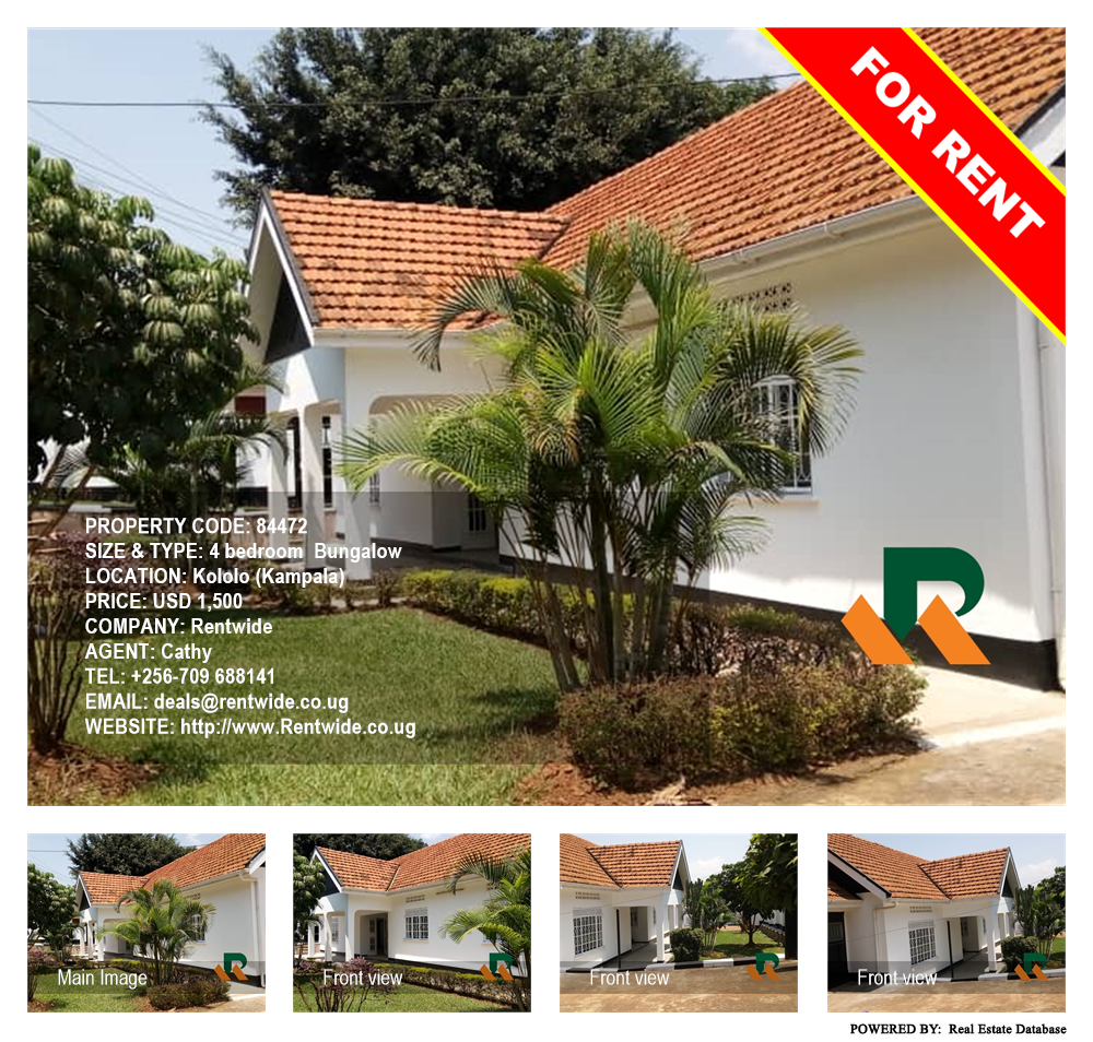 4 bedroom Bungalow  for rent in Kololo Kampala Uganda, code: 84472