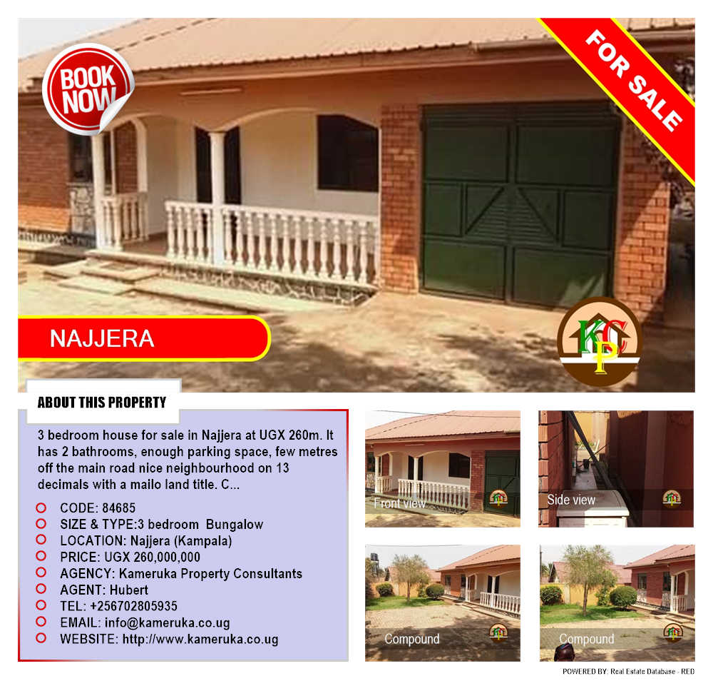3 bedroom Bungalow  for sale in Najjera Kampala Uganda, code: 84685