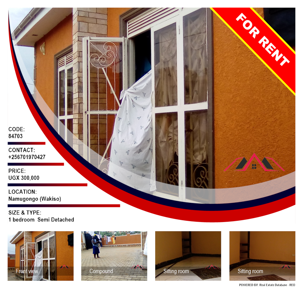 1 bedroom Semi Detached  for rent in Namugongo Wakiso Uganda, code: 84703