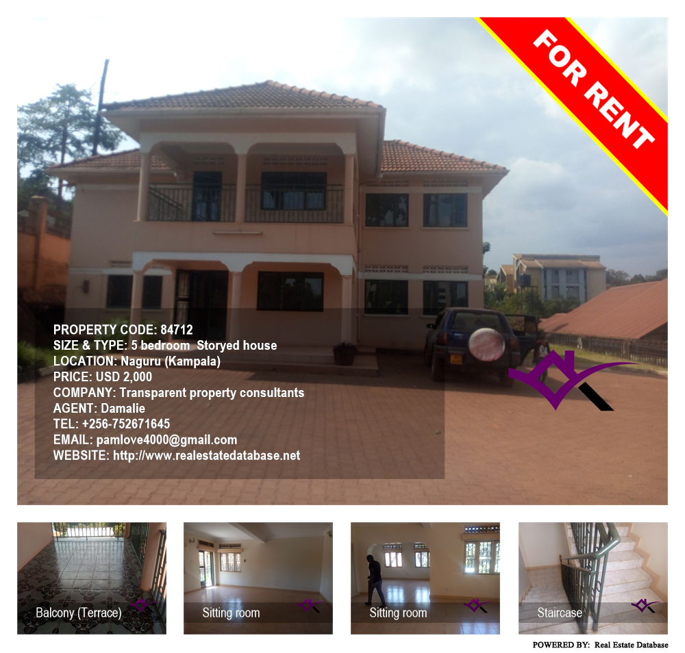 5 bedroom Storeyed house  for rent in Naguru Kampala Uganda, code: 84712