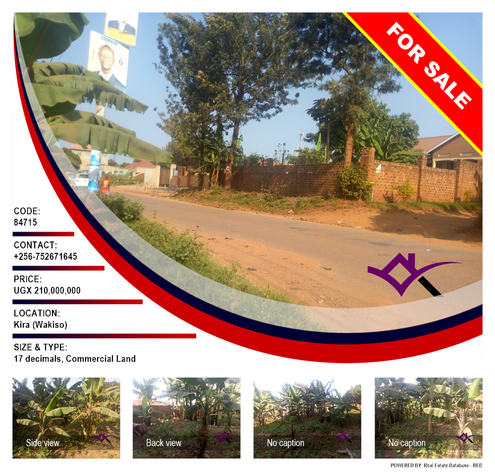 Commercial Land  for sale in Kira Wakiso Uganda, code: 84715