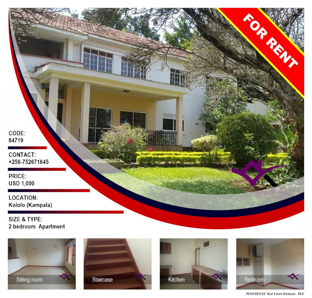 2 bedroom Apartment  for rent in Kololo Kampala Uganda, code: 84719