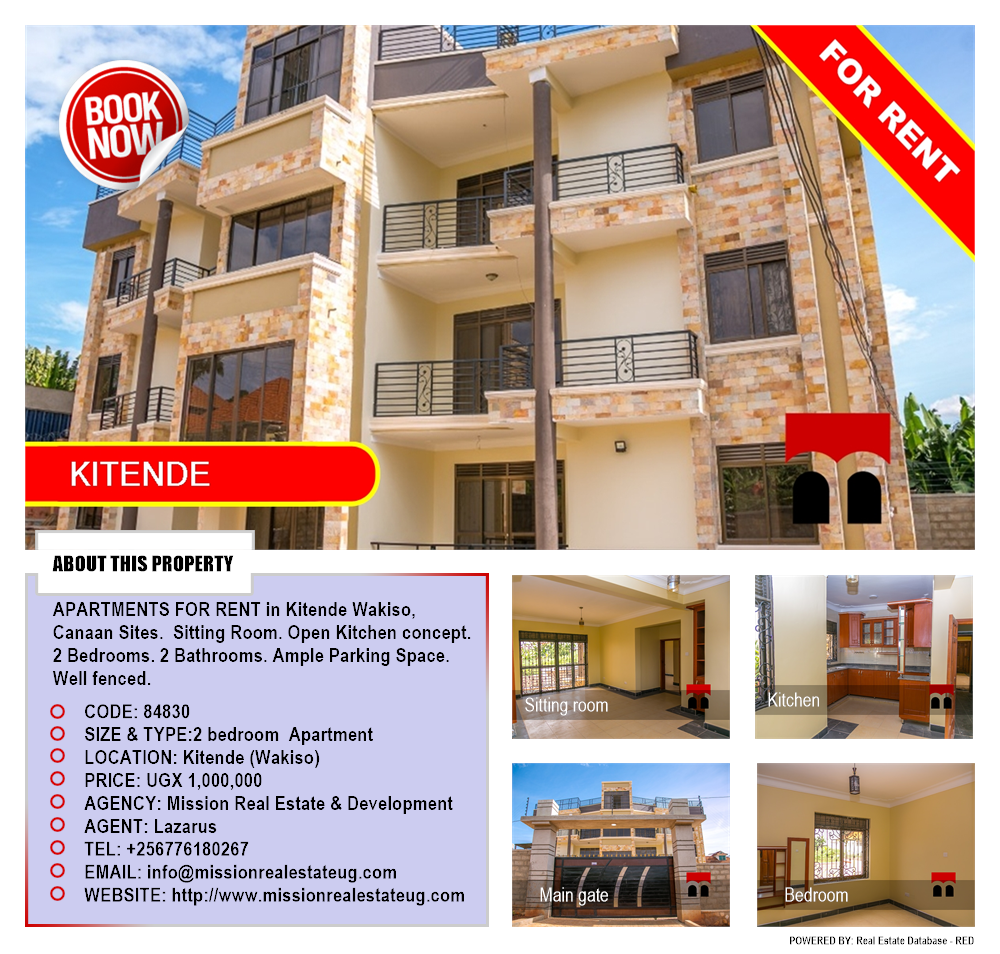 2 bedroom Apartment  for rent in Kitende Wakiso Uganda, code: 84830