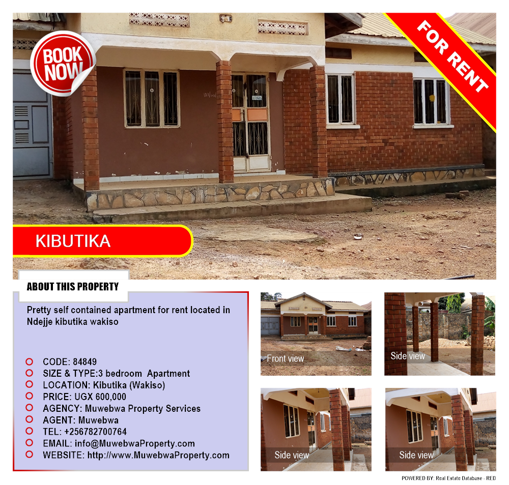 3 bedroom Apartment  for rent in Kibutika Wakiso Uganda, code: 84849