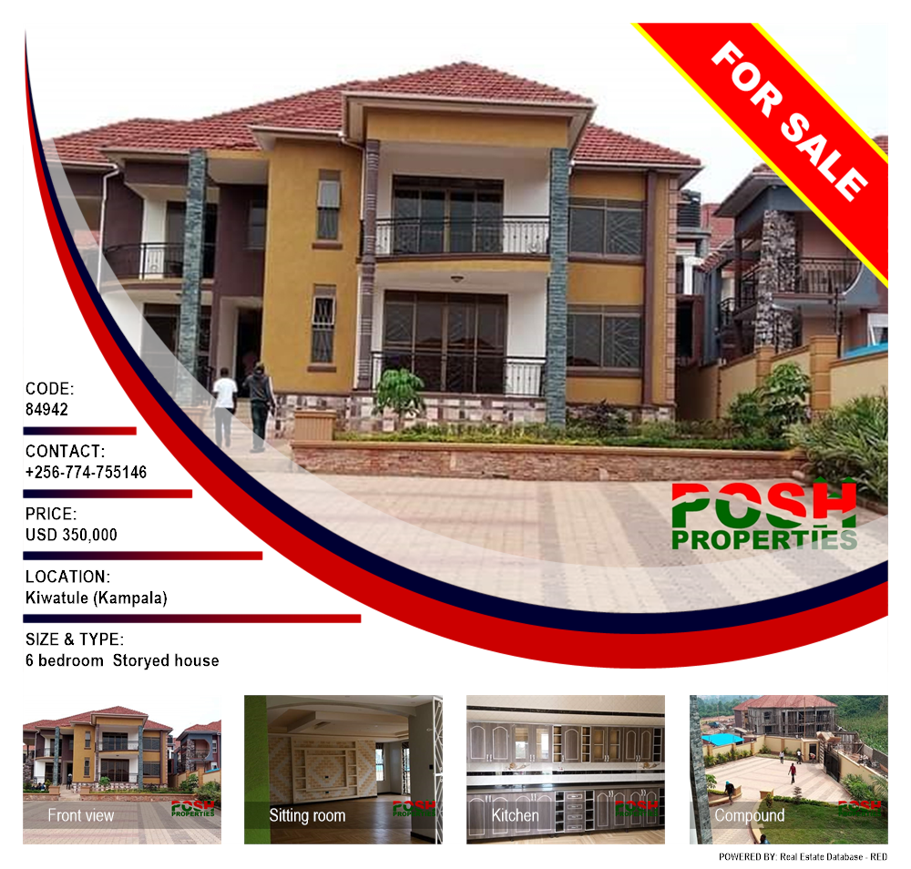 6 bedroom Storeyed house  for sale in Kiwaatule Kampala Uganda, code: 84942