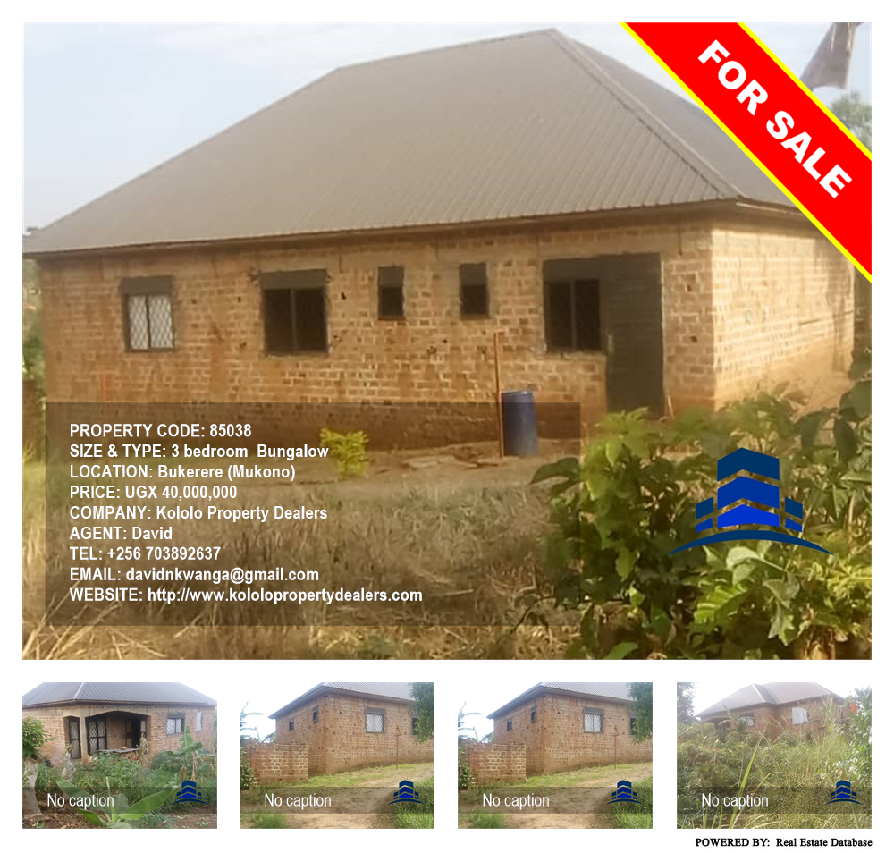 3 bedroom Bungalow  for sale in Bukeelele Mukono Uganda, code: 85038