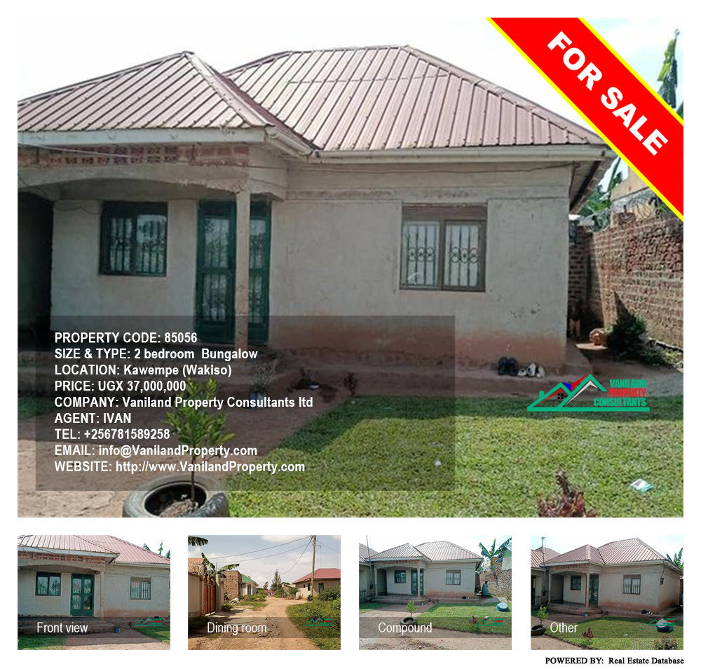 2 bedroom Bungalow  for sale in Kawempe Wakiso Uganda, code: 85056