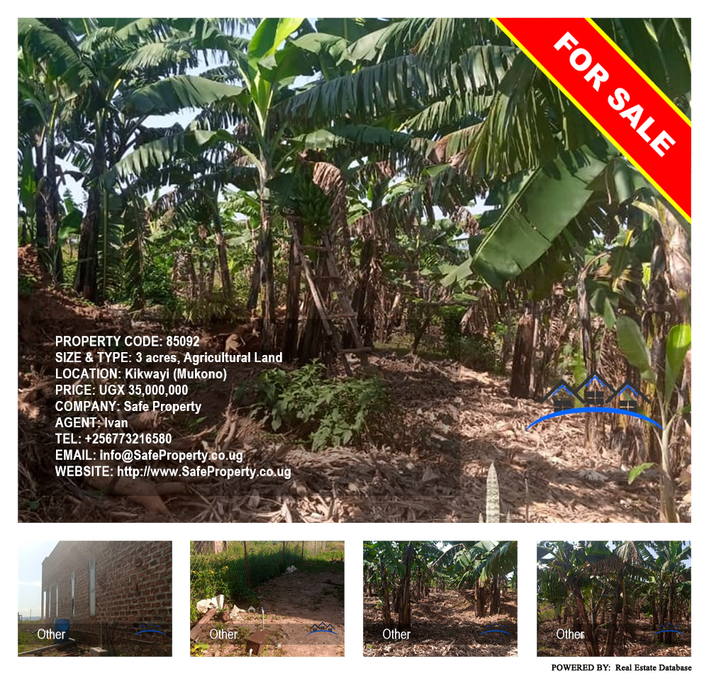 Agricultural Land  for sale in Kikwayi Mukono Uganda, code: 85092