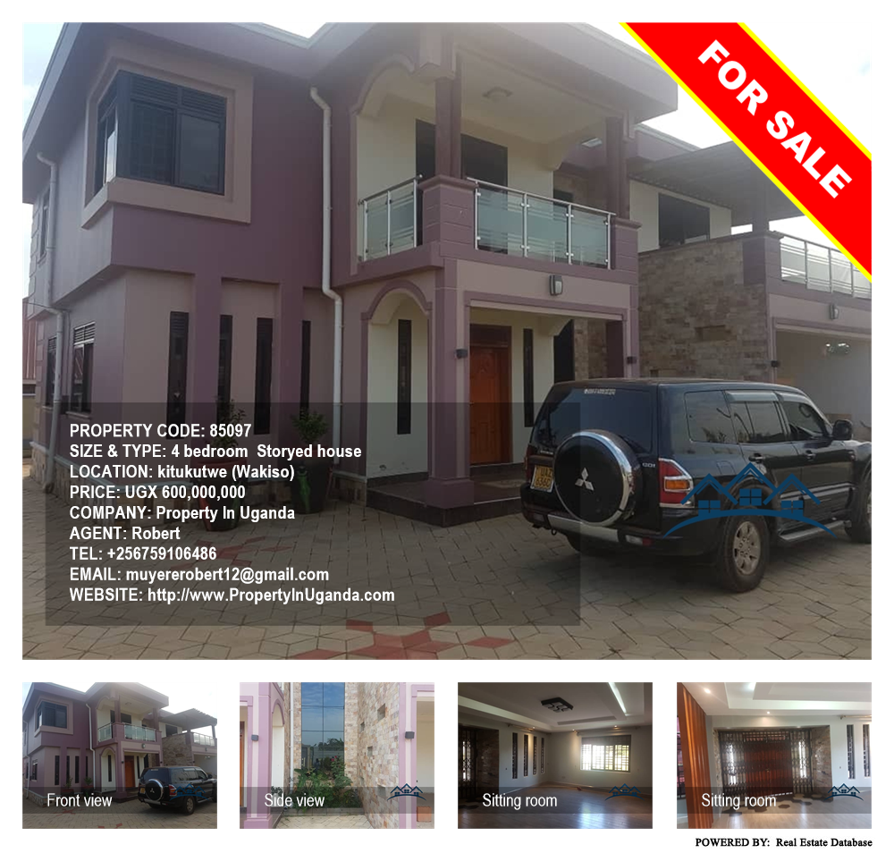 4 bedroom Storeyed house  for sale in Kitukutwe Wakiso Uganda, code: 85097