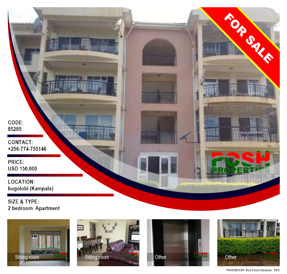 2 bedroom Apartment  for sale in Bugoloobi Kampala Uganda, code: 85205
