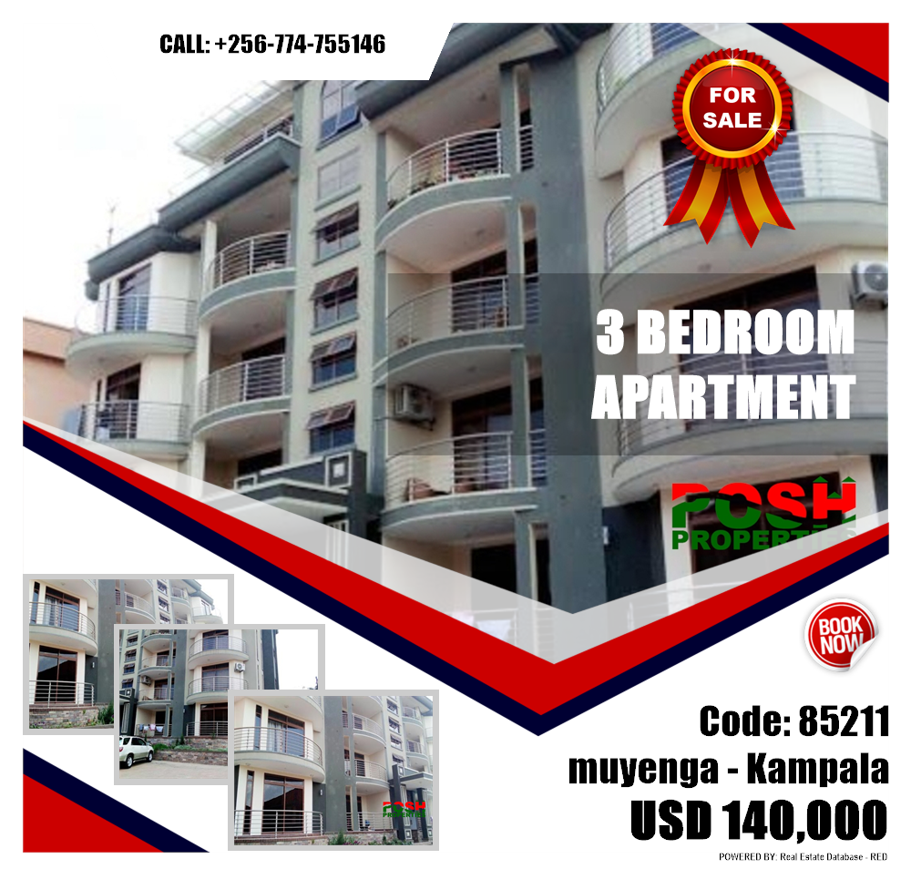 3 bedroom Apartment  for sale in Muyenga Kampala Uganda, code: 85211