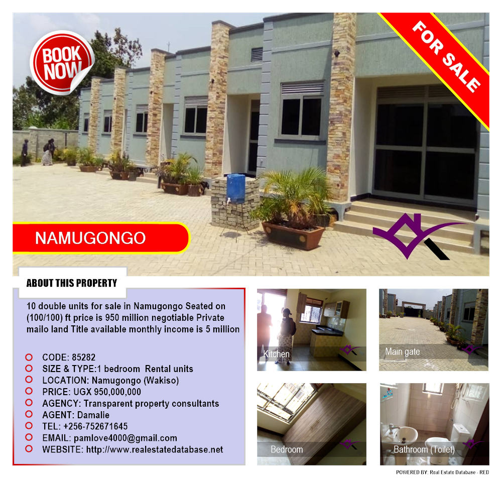 1 bedroom Rental units  for sale in Namugongo Wakiso Uganda, code: 85282