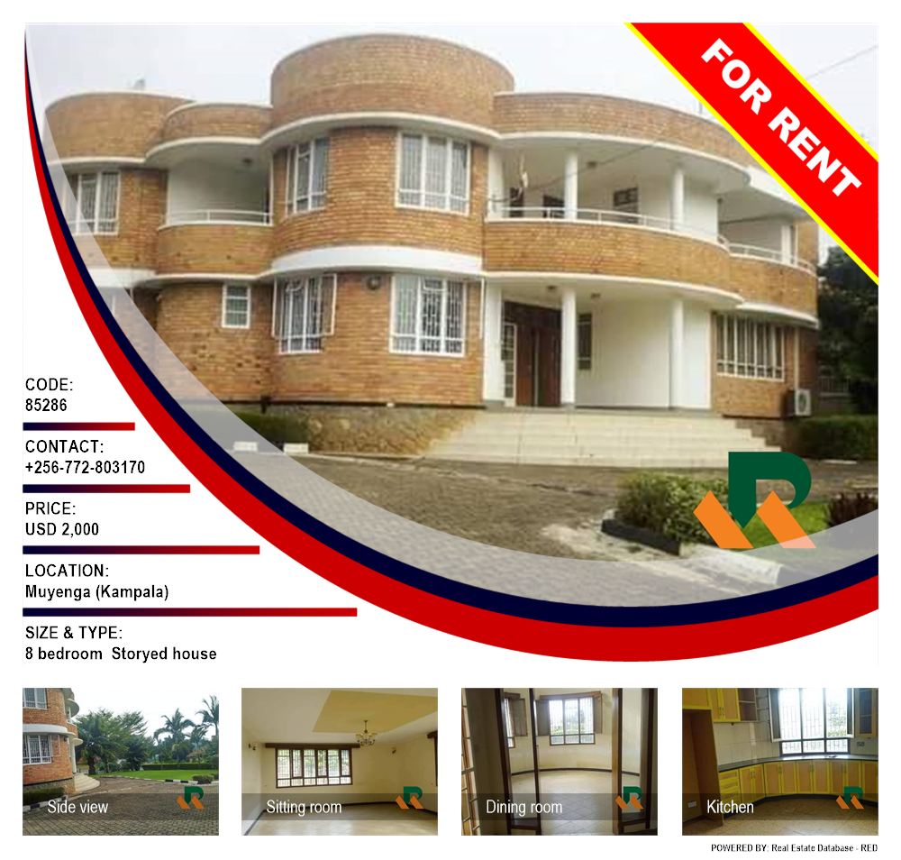 8 bedroom Storeyed house  for rent in Muyenga Kampala Uganda, code: 85286