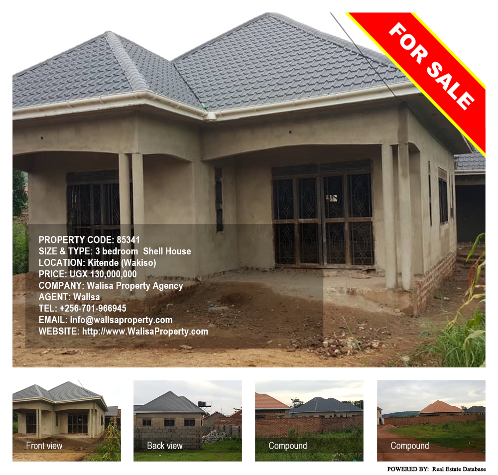 3 bedroom Shell House  for sale in Kitende Wakiso Uganda, code: 85341