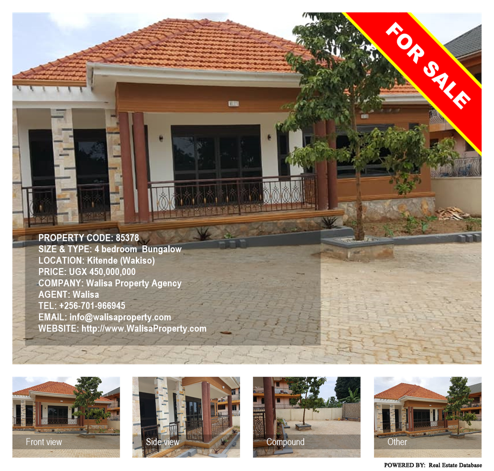 4 bedroom Bungalow  for sale in Kitende Wakiso Uganda, code: 85378