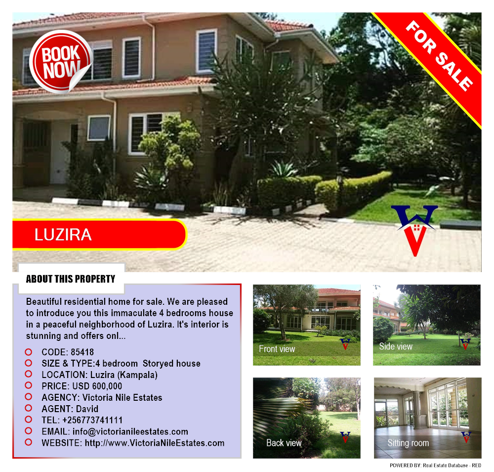 4 bedroom Storeyed house  for sale in Luzira Kampala Uganda, code: 85418