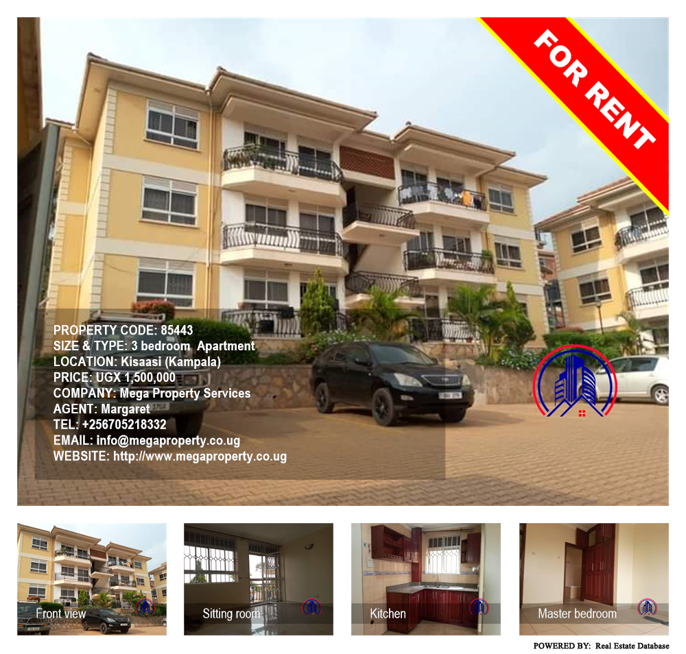 3 bedroom Apartment  for rent in Kisaasi Kampala Uganda, code: 85443