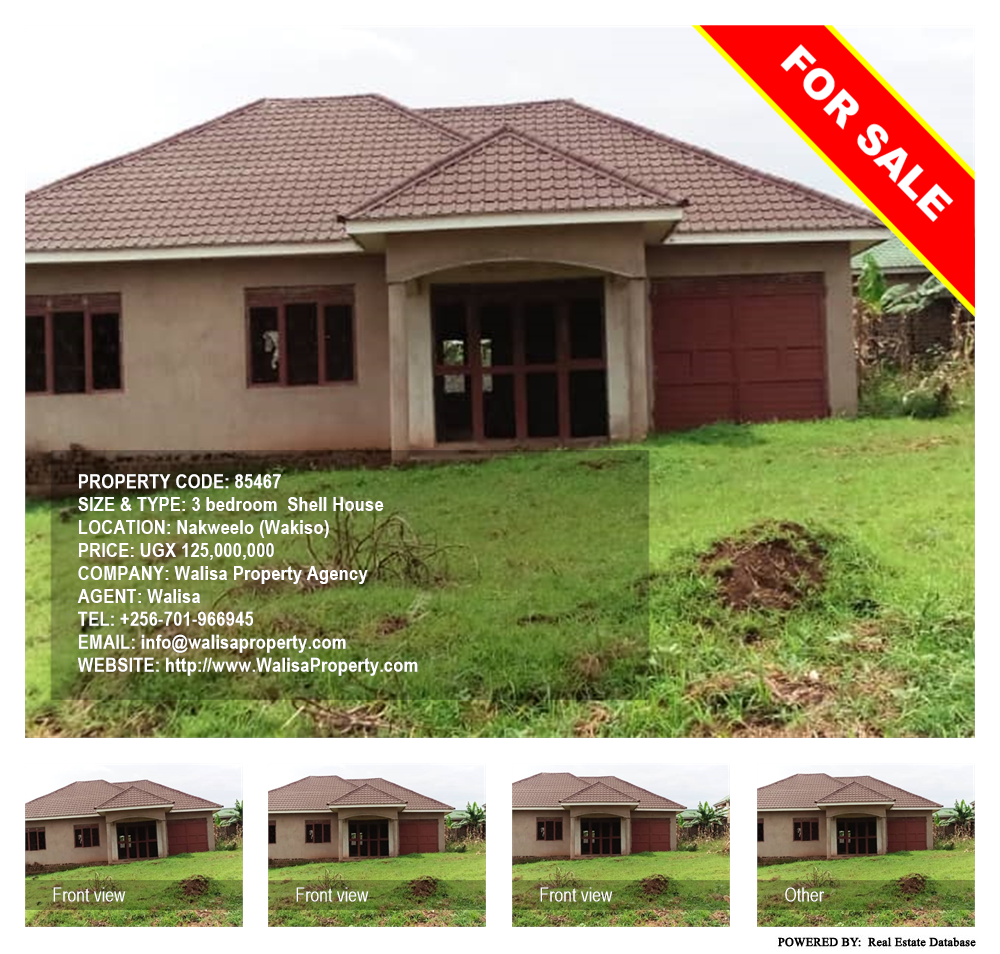 3 bedroom Shell House  for sale in Nakweelo Wakiso Uganda, code: 85467