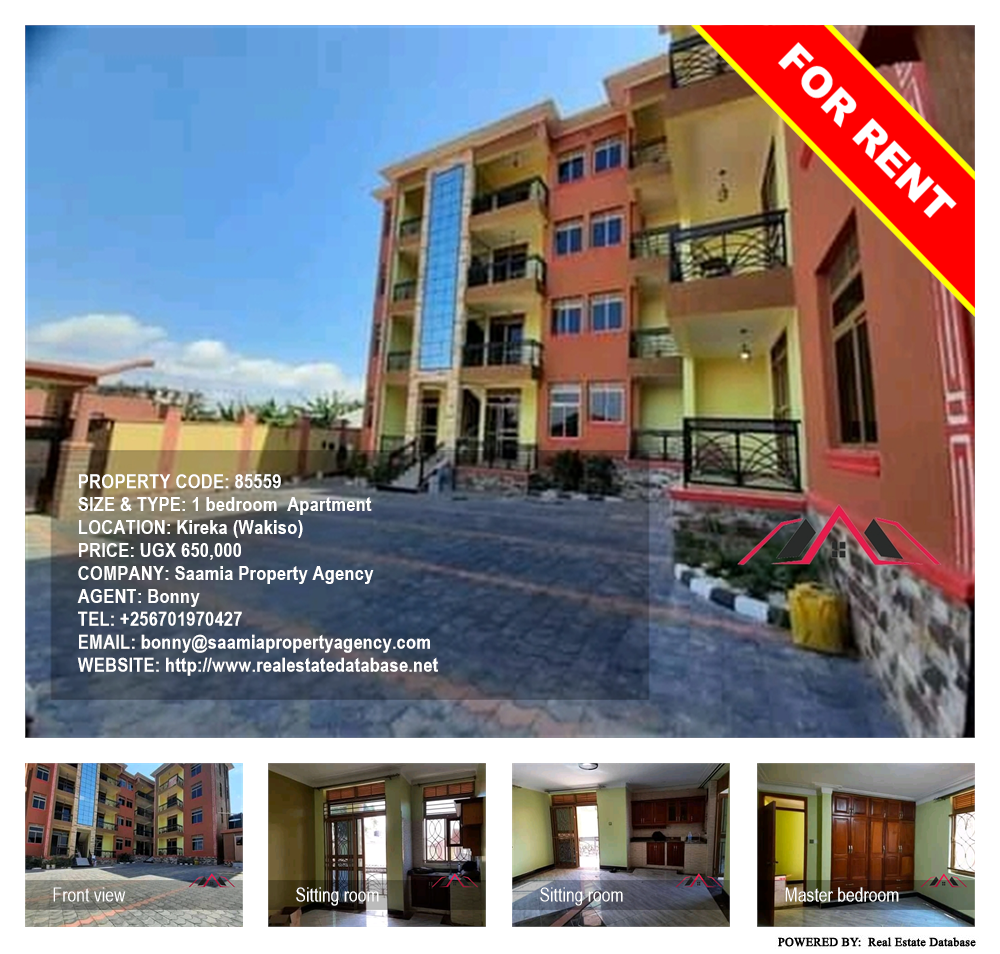 1 bedroom Apartment  for rent in Kireka Wakiso Uganda, code: 85559