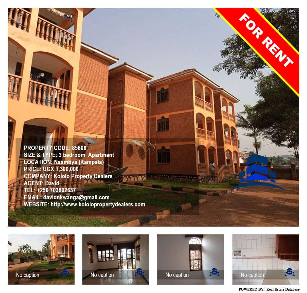 3 bedroom Apartment  for rent in Nsambya Kampala Uganda, code: 85606