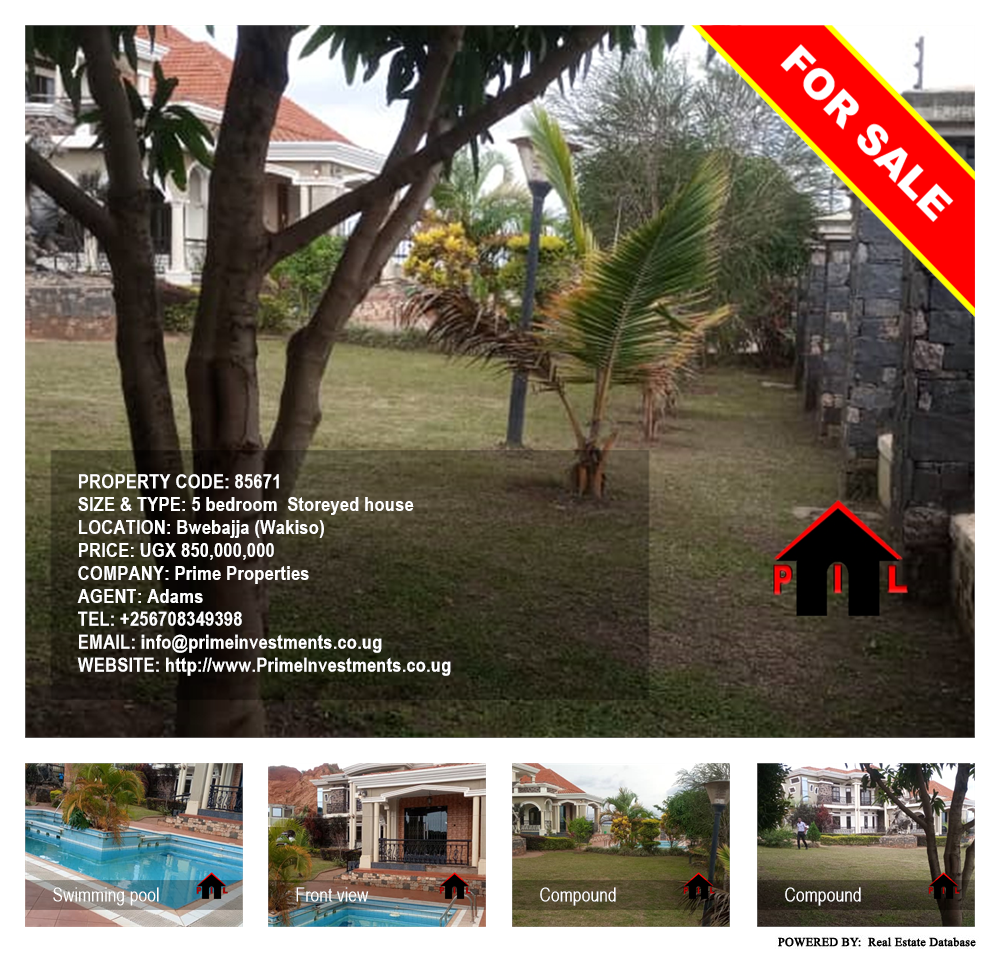 5 bedroom Storeyed house  for sale in Bwebajja Wakiso Uganda, code: 85671