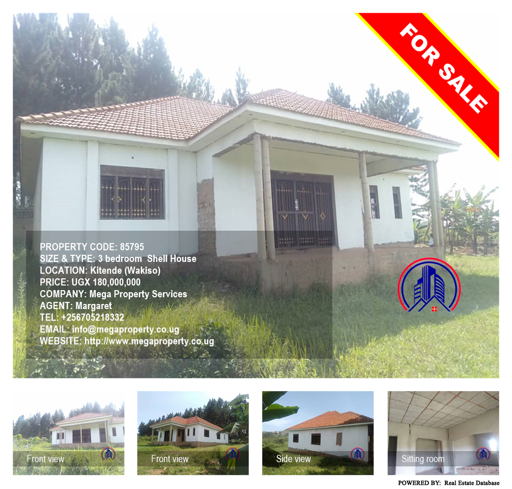 3 bedroom Shell House  for sale in Kitende Wakiso Uganda, code: 85795