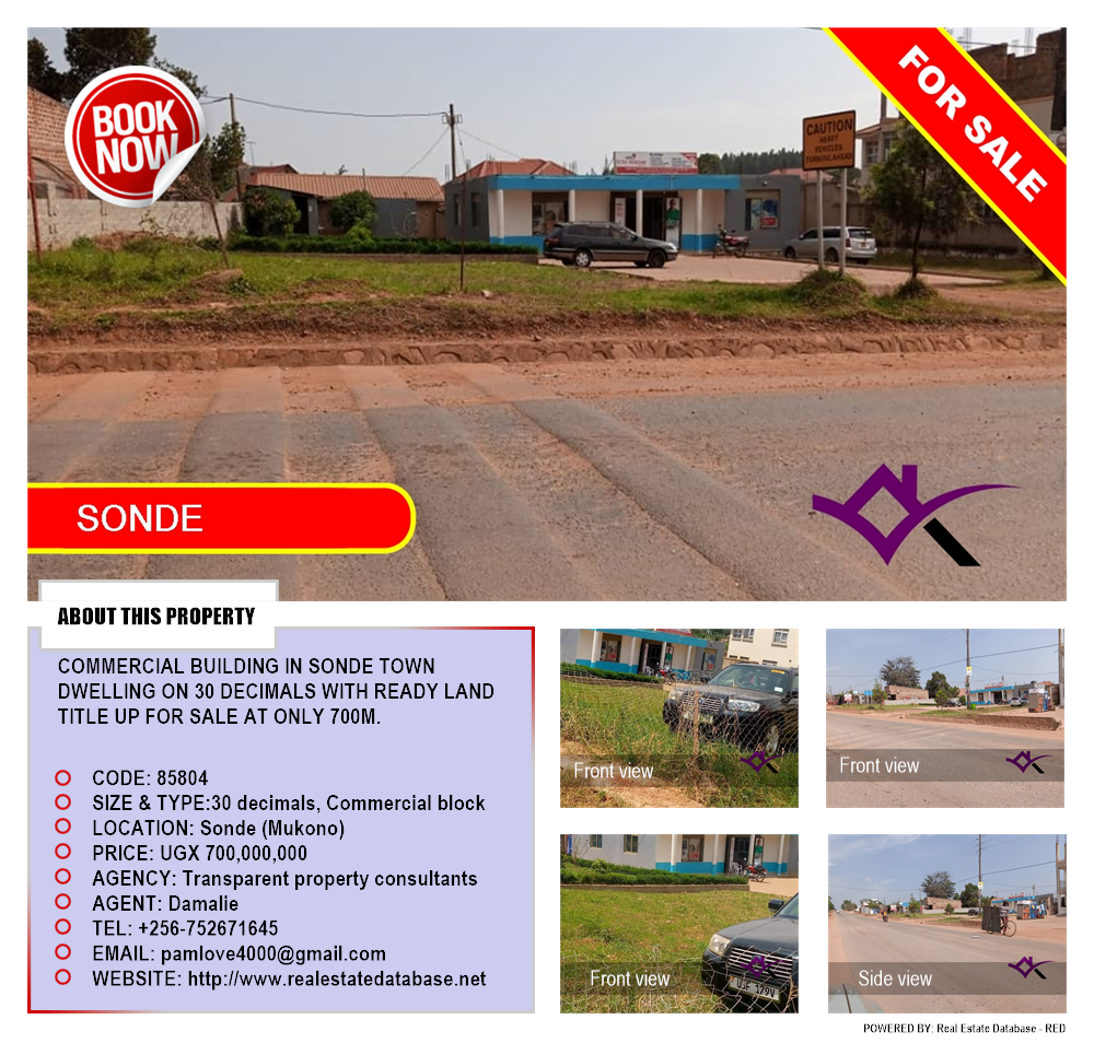 Commercial block  for sale in Sonde Mukono Uganda, code: 85804