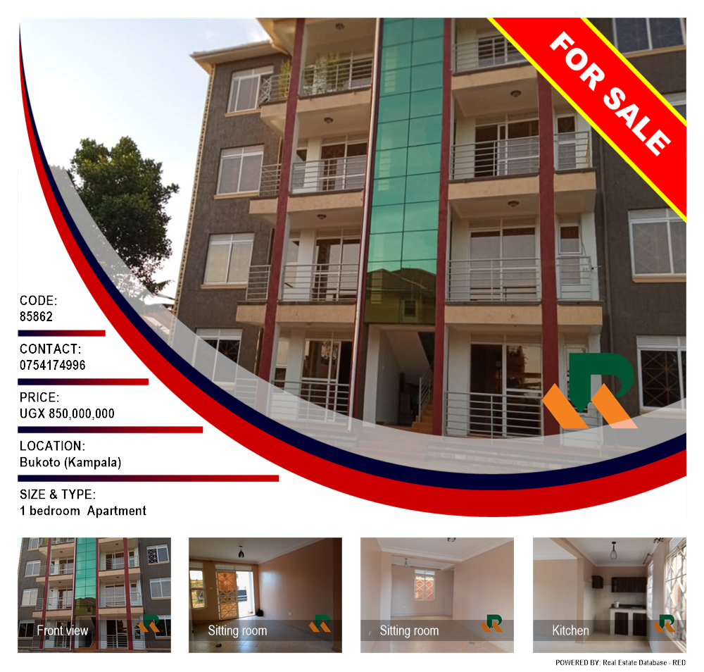 1 bedroom Apartment  for sale in Bukoto Kampala Uganda, code: 85862
