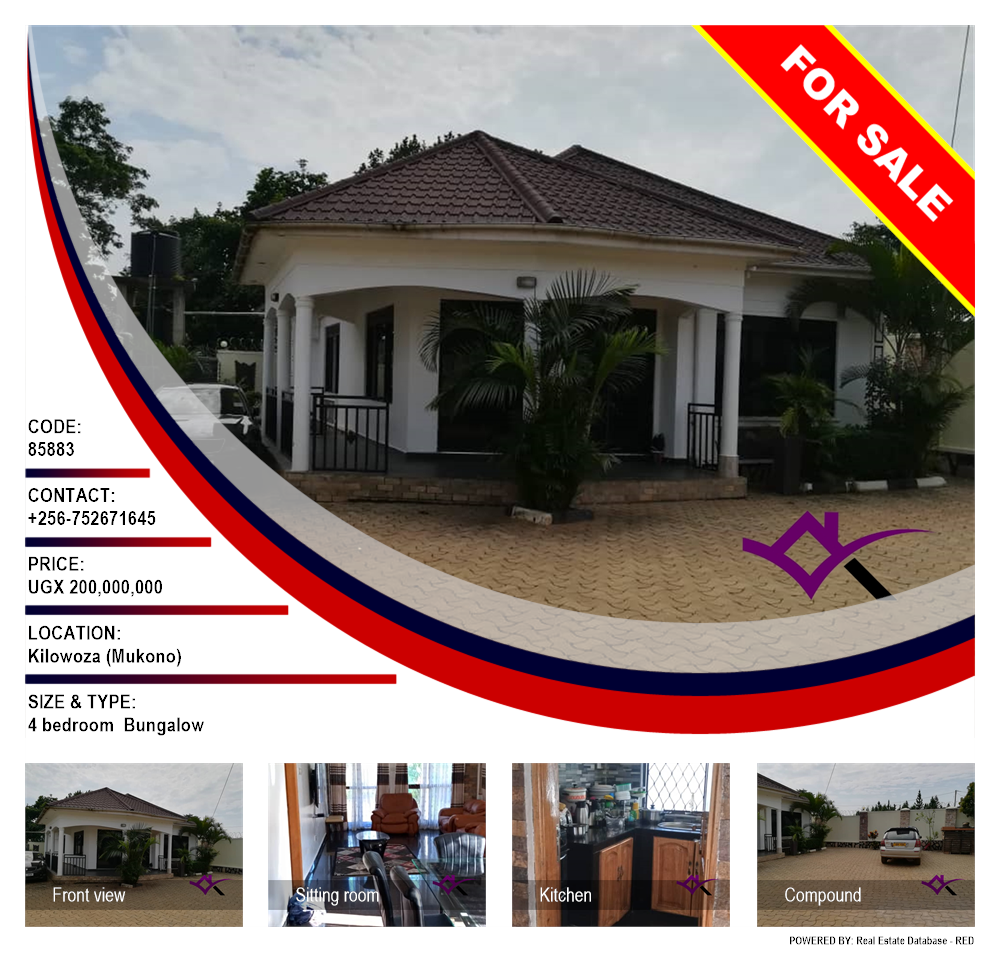 4 bedroom Bungalow  for sale in Kilowooza Mukono Uganda, code: 85883