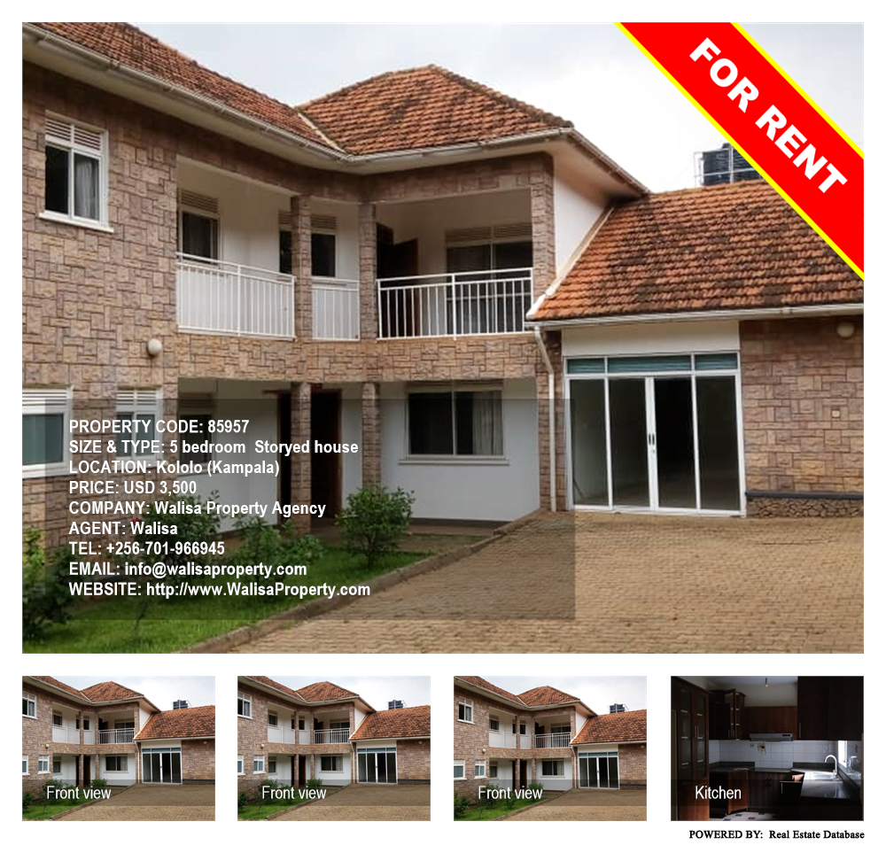 5 bedroom Storeyed house  for rent in Kololo Kampala Uganda, code: 85957