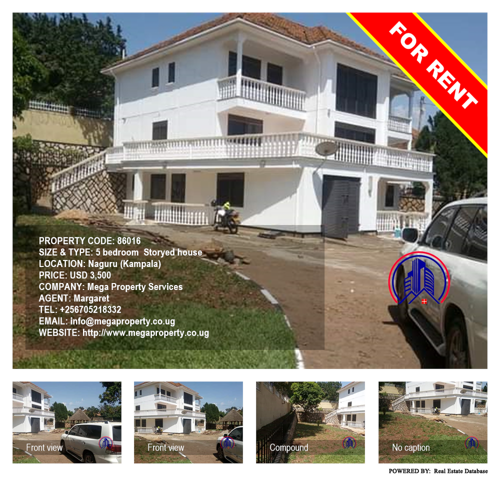 5 bedroom Storeyed house  for rent in Naguru Kampala Uganda, code: 86016