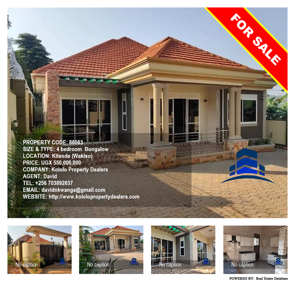 4 bedroom Bungalow  for sale in Kitende Wakiso Uganda, code: 86063