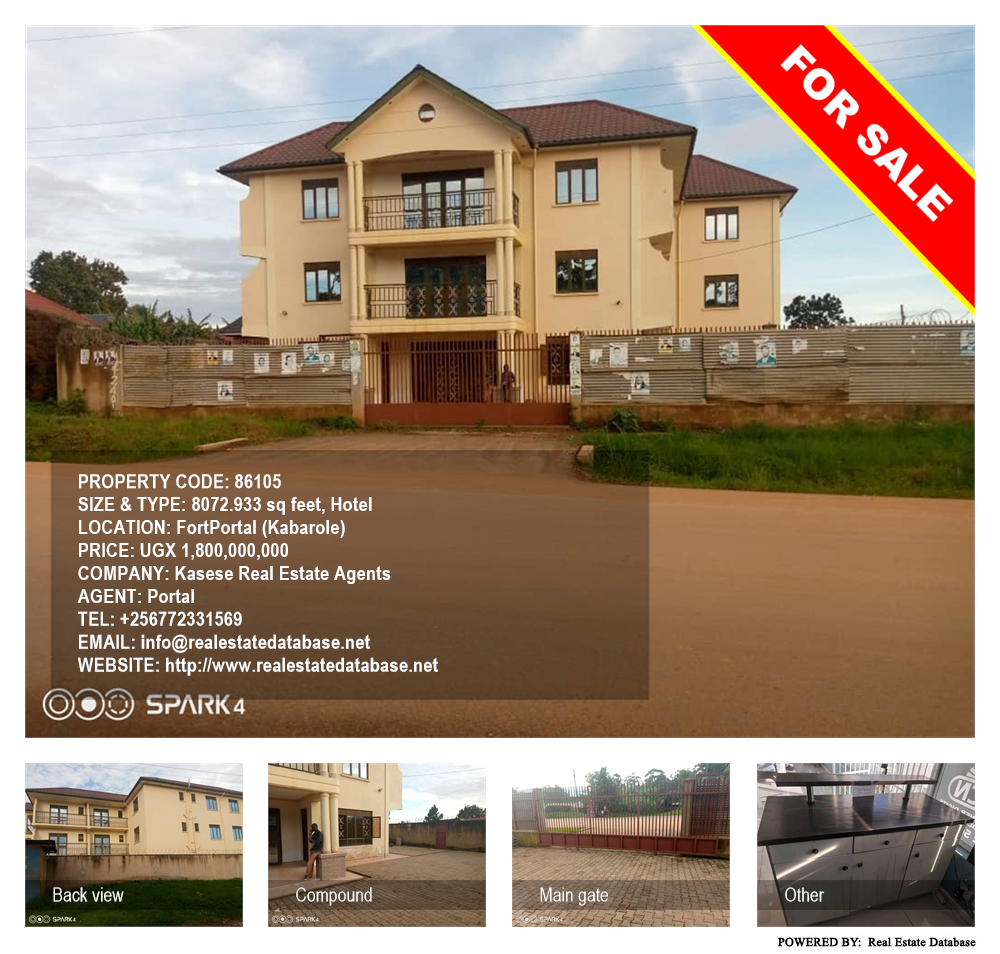 Hotel  for sale in Fortportal Kabarole Uganda, code: 86105