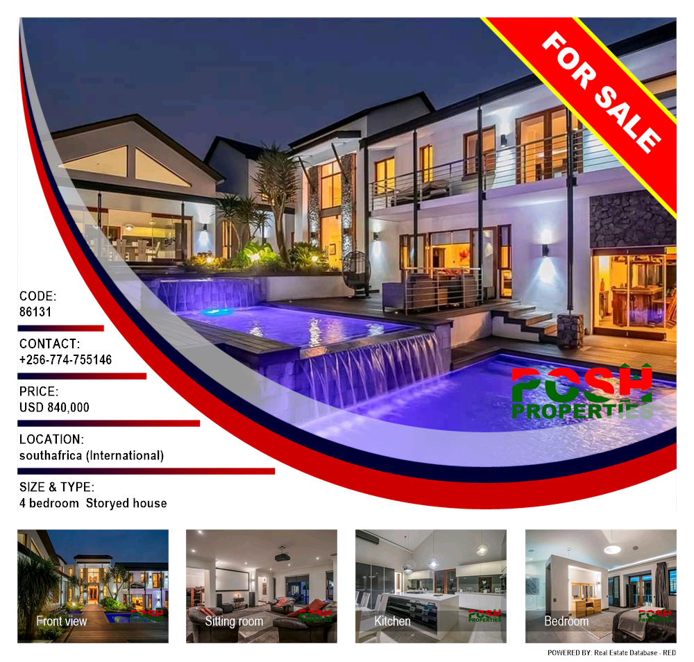 4 bedroom Storeyed house  for sale in Southafrica International Uganda, code: 86131