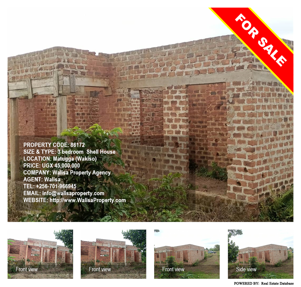 3 bedroom Shell House  for sale in Matugga Wakiso Uganda, code: 86172
