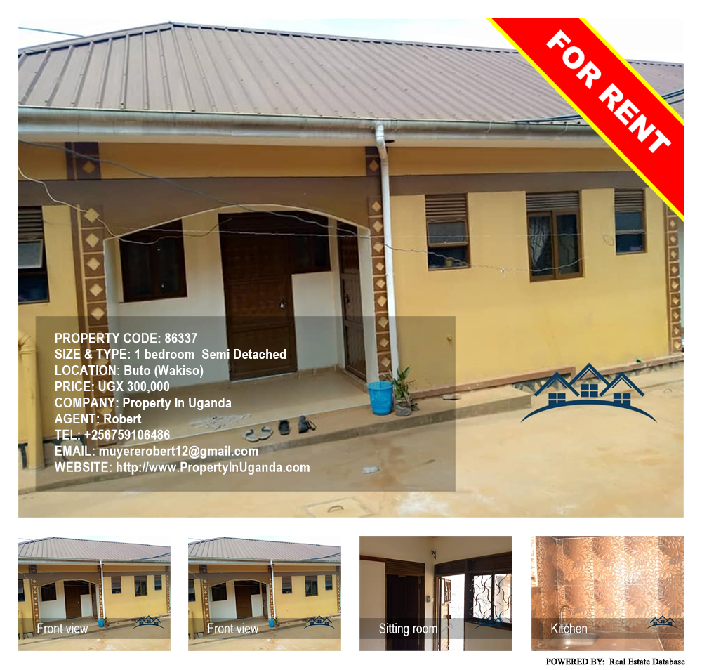 1 bedroom Semi Detached  for rent in Buto Wakiso Uganda, code: 86337