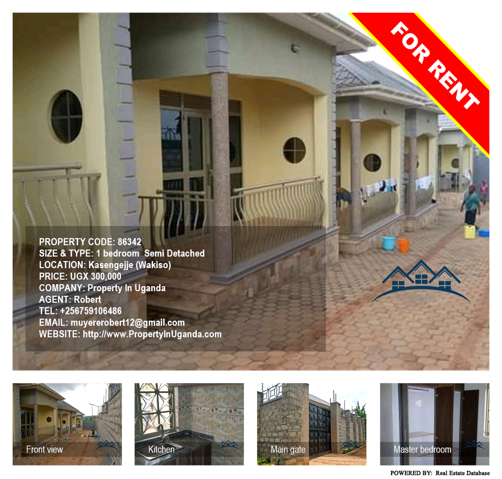 1 bedroom Semi Detached  for rent in Kasengejje Wakiso Uganda, code: 86342