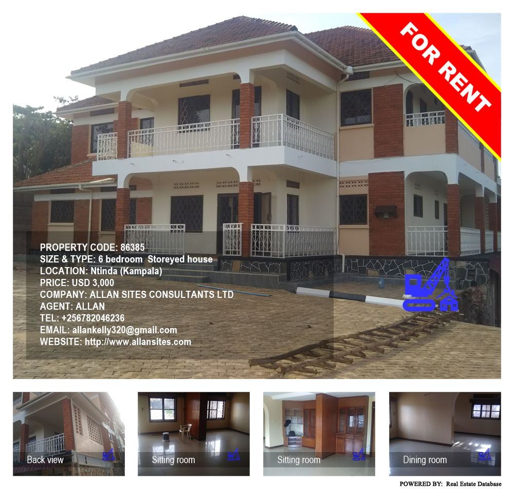 6 bedroom Storeyed house  for rent in Ntinda Kampala Uganda, code: 86385