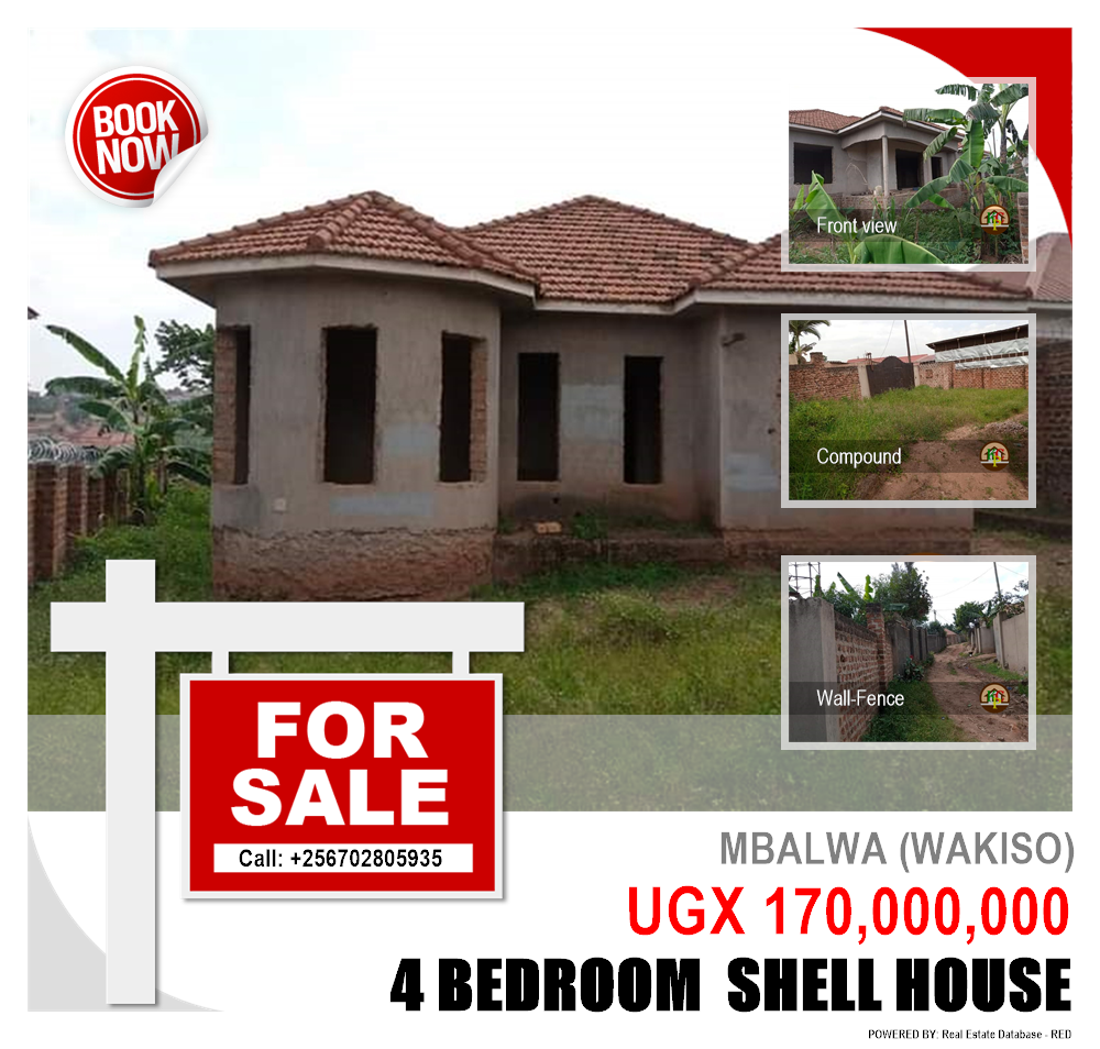 4 bedroom Shell House  for sale in Mbalwa Wakiso Uganda, code: 86484