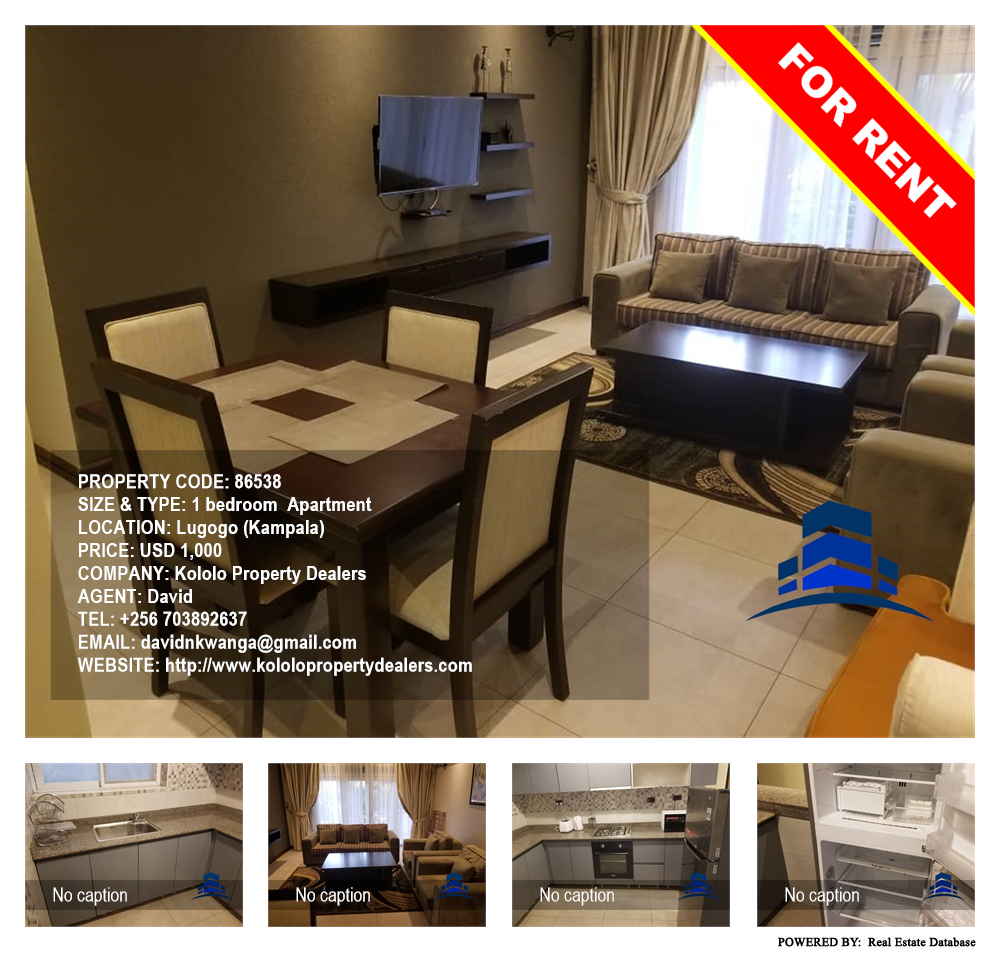 1 bedroom Apartment  for rent in Lugogo Kampala Uganda, code: 86538