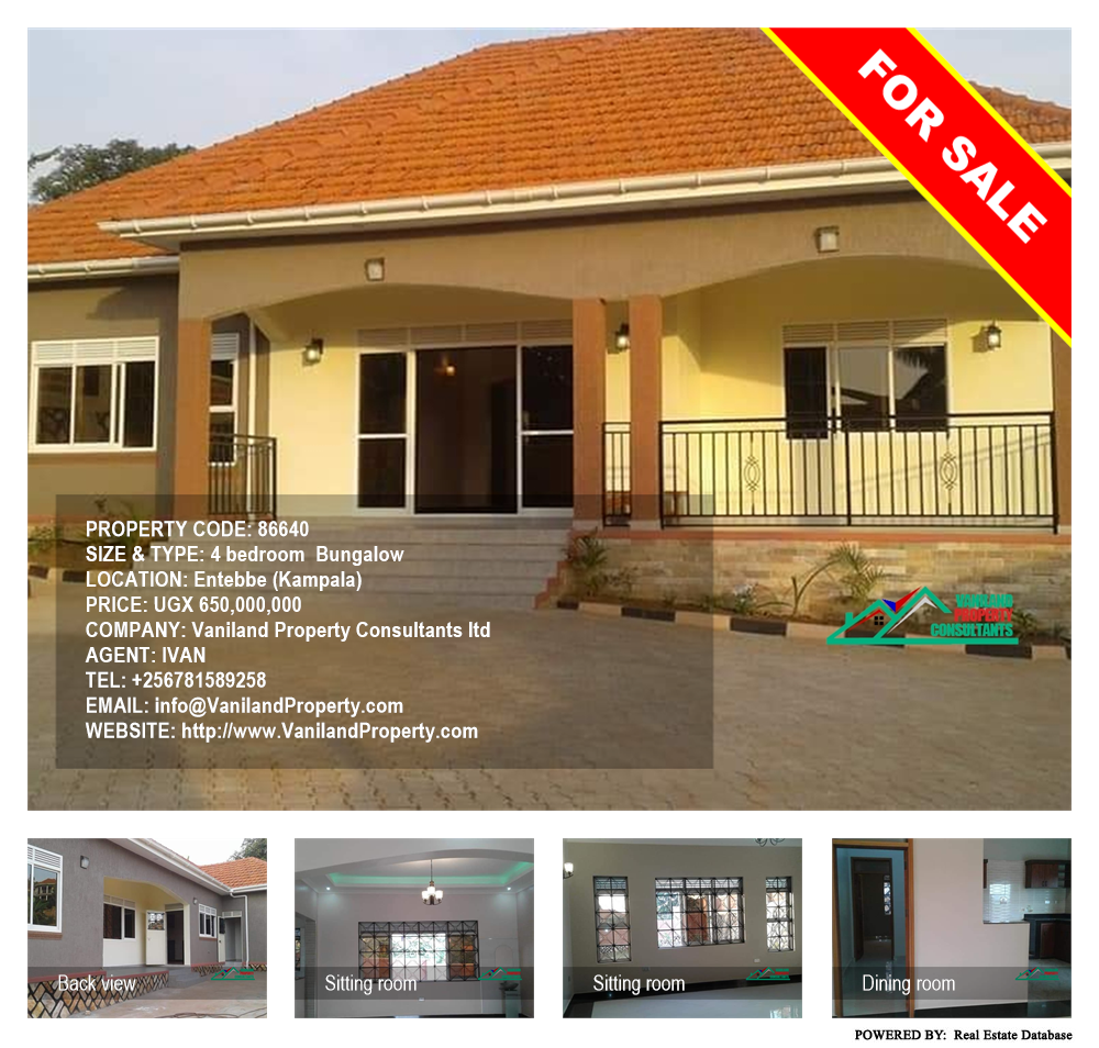 4 bedroom Bungalow  for sale in Entebbe Kampala Uganda, code: 86640