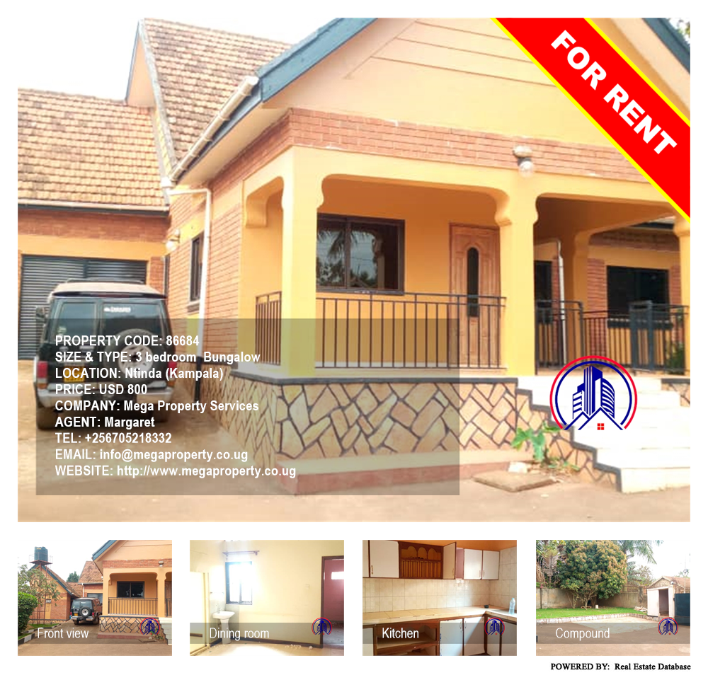 3 bedroom Bungalow  for rent in Ntinda Kampala Uganda, code: 86684