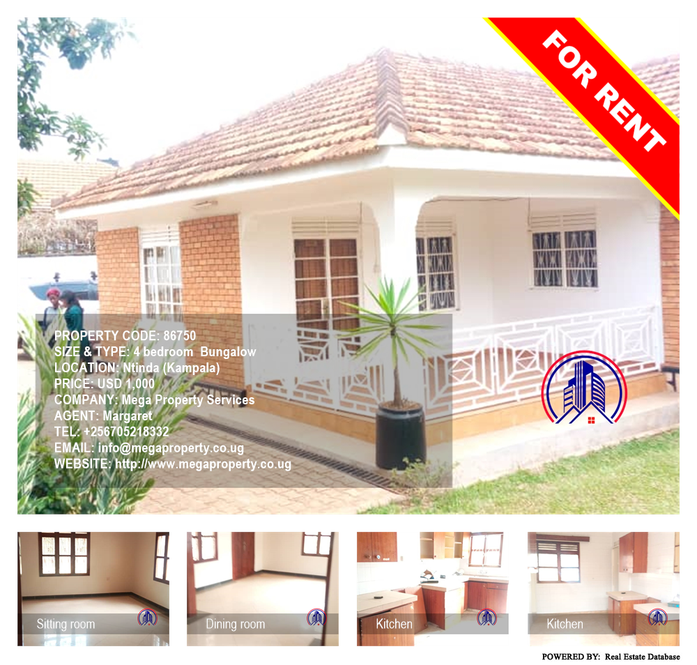 4 bedroom Bungalow  for rent in Ntinda Kampala Uganda, code: 86750
