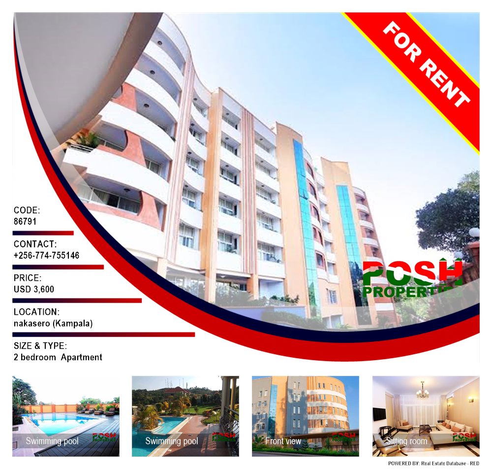 2 bedroom Apartment  for rent in Nakasero Kampala Uganda, code: 86791